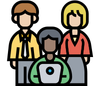 icon of people in front of laptop