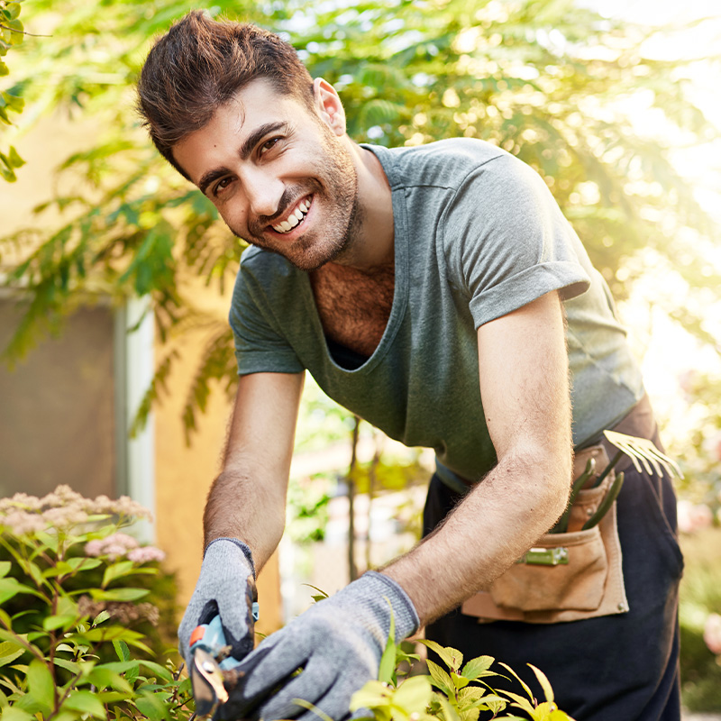 man gardening